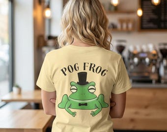Pog Frog T-Shirt | Frog with Top Hat and Bowtie
