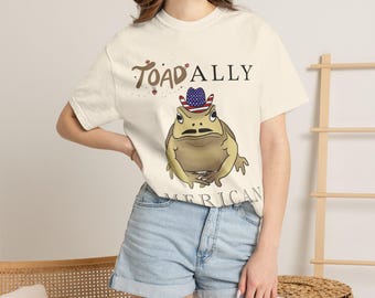 Toadally American Toad T-Shirt | Patriotic Frog Fourth of July Tee
