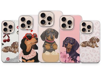 Dachshund Phone Case Dog Mom Gift Cover for iPhone 17 Air 16e 15 Pro Max 14 13 | Samsung S26 Ultra S25+ S24 FE | Google Pixel 10 XL 9A