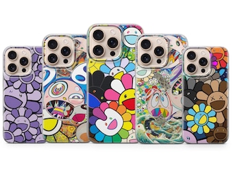 Takashi Murakami Phone Case Superflat Art Cover for iPhone 17 Air 16e 15 Pro Max 14 | Samsung S26 Ultra S25+ S24 FE | Google Pixel 10 XL 9A
