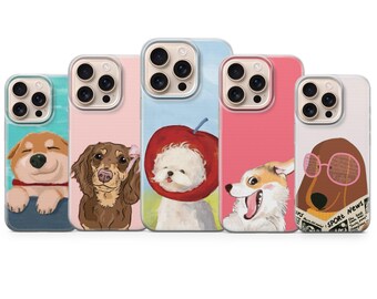 Funny Dog Phone case Vintage Dog Lover Cover for iPhone 17 Air 16e 15 Pro Max, Samsung S26 Ultra S25+, Google Pixel 10