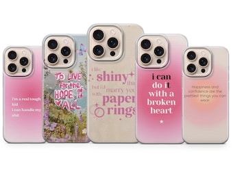 Taylor Quote Phone Case Pink Aura Lyric Art for iPhone 17 Air 16e 15 Pro Max 14 13 | Samsung S26 Ultra S25+ | Google Pixel 10 XL 9A