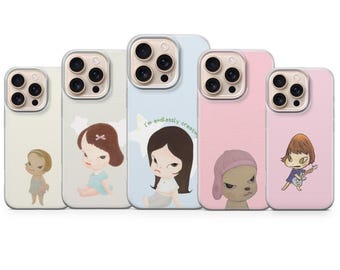 Yoshitomo Nara Phone Case Japanese Art Illustration Cover for iPhone 17 Air 16e 15 Pro Max 14 13 | Samsung S26 Ultra S25 | Google Pixel 10 9