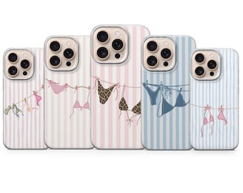 Summer Bikini Phone Case Beach Girl Aesthetic Vibe for iPhone 17 Air 16e 15 Pro Max 14 13 | Samsung S26 Ultra S25+ S24 FE | Google Pixel 10
