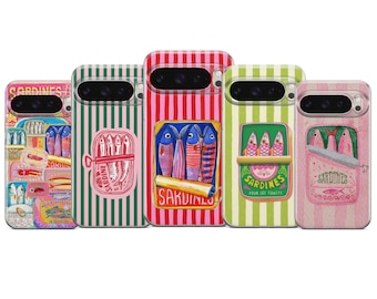 Retro Sardine Can Phone Case Vintage Mediterranean Aesthetic for iPhone 17 Air 16e 15 Pro Max 14 | Samsung S26 Ultra S25+ S24 FE | Pixel 10