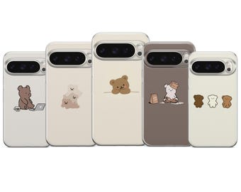Teddy Bear Phone Case Cute Plush Bear Cover for iPhone 17 Air 16e 15 Pro Max 14 13 | Samsung S26 Ultra S25+ S24 FE | Google Pixel 10 XL 9