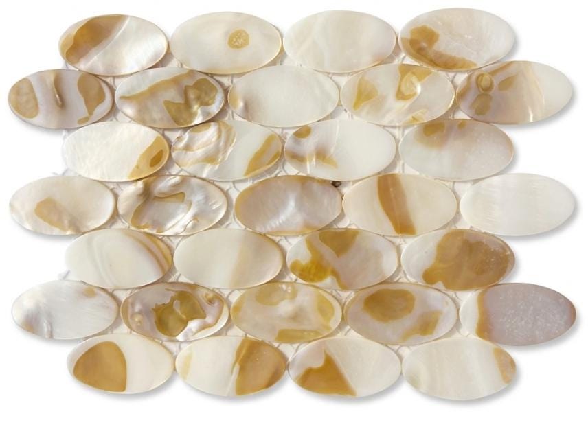Sample Image Small Oval Mother of Pearl Sample Tile Collection,set of 3 Small Samples ...