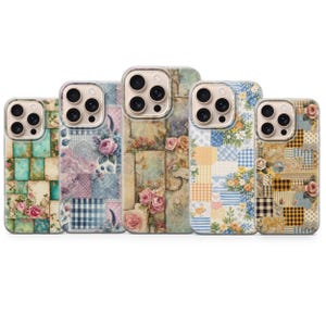 Patchwork Floral Phone Case Flower Cover for iPhone 18 Pro Max, 17, 16, 15, Samsung S26 Ultra, S25 FE, A57, A56, Pixel 11, 10