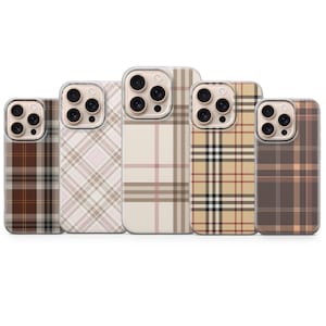 Funda para teléfono con estampado de cuadros, funda acogedora de otoño para iPhone 18 Pro Max, 17, 16, 15, Samsung S26 Ultra, S25 FE, A57, A56, Pixel 11, 10