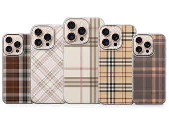 Plaid Print Phone Case Cosy Autumn Cover for iPhone 18 Pro Max, 17, 16, 15, Samsung S26 Ultra, S25 FE , A57,  A56, Pixel 11, 10