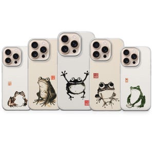 Matsumoto Hoji mobilskal Grumpy Frog för iPhone 17 Pro Max, 16e, 15, 14, 13 & Samsung S26 Ultra, S25 FE, A57, A56, Pixel 10,9A