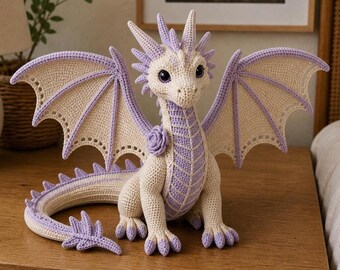 Dragon Crochet Pattern PDF – Natural Handmade Amigurumi Toy for Kids, Easy Step by Step DIY, Instant Digital Download