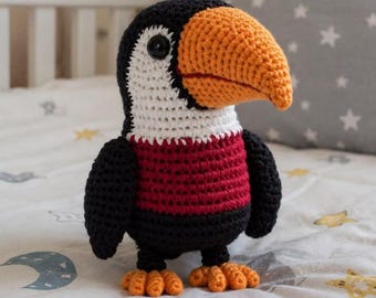 Toucan Crochet Pattern PDF – Tropical Bird Amigurumi, Detailed Instructions, Handmade Gift, Instant Download