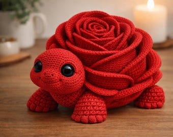 Rose Turtle Crochet Pattern PDF, Amigurumi Toy, Kawaii Animal, DIY Plush (Digital Download)