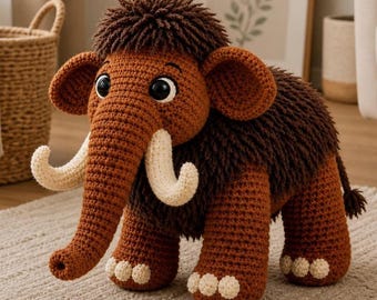 Mammoth Crochet Pattern PDF – Natural Handmade Amigurumi Toy for Kids, Easy Step by Step DIY, Instant Digital Download