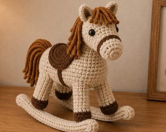 Rocking Horse Crochet PDF Pattern – Adorable Handmade Toy for Kids with Detailed Instructions, Instant Digital Download