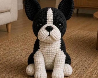 French Bulldog Crochet Pattern PDF – Soft Handmade Amigurumi Puppy Toy for Kids, Easy Step by Step DIY, Instant Digital Download