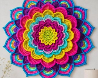 Crochet Mandala Pattern PDF, Boho Wall Decor, Amigurumi Mandala, Instant Download