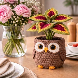 Owl Plant Pot Crochet Pattern PDF – Amigurumi Owl Flower Pot for Kids Room Decor, Cute Gift Idea, Easy DIY, Digital Download image 5