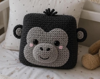 Monkey Cushion Crochet PDF Pattern – Playful Nursery Decor for Little Ones, Detailed Tutorial, Instant Digital Download