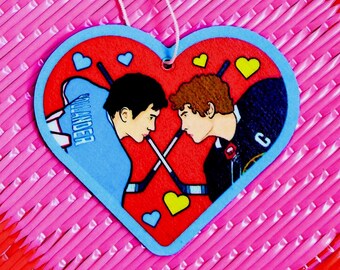 Hockey Romance Air Freshener, Funny Gifts, Funny Car Air Freshener, Fun Car Accessories, new driver gift, gay, lgbtq+, gift for him/her