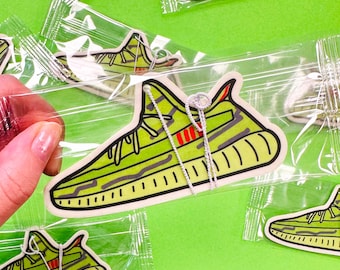 green sneaker car Air Freshener, Funny Gifts, Funny Car Air Freshener, Fun Car Accessories, sneakerhead, sneakers, New Driver Gift
