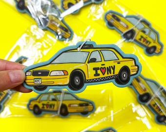 NYC taxi Air Freshener, Funny Gifts, Funny Car Air Freshener, Fun Car Accessories, New York, New Driver Gift