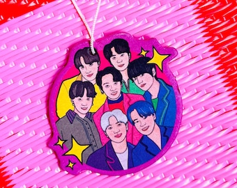 K-Pop Boy Band Car Air Freshener | Korean Pop Car Scent | K-Pop Fan Car Freshie | Music Lover Gift | Cute Car Accessory