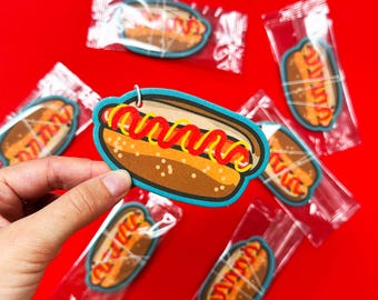 hotdog Car Air Freshener, Funny Gifts, Funny Car Air Freshener, Fun Car Accessories, fast food, Pop Culture, New Driver Gift