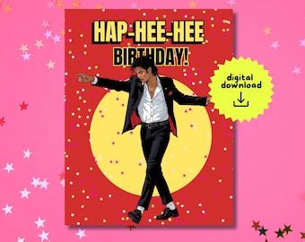HAP-HEE-HEE birthday, funny birthday card, 30s 40s 50s, card for mom dad, happy birthday card, digital download, printable card A6