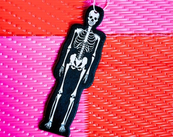 Skeleton Halloween Car Air Freshener | Spooky Car Scent | Halloween Car Freshie | Cute Goth Car Accessory | Halloween Gift