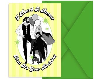 I Heard A Rumor, Stevie, Greeting Card, funny Birthday Card, happy birthday, gift for dad, gift for mom, 60s 70s birthday card