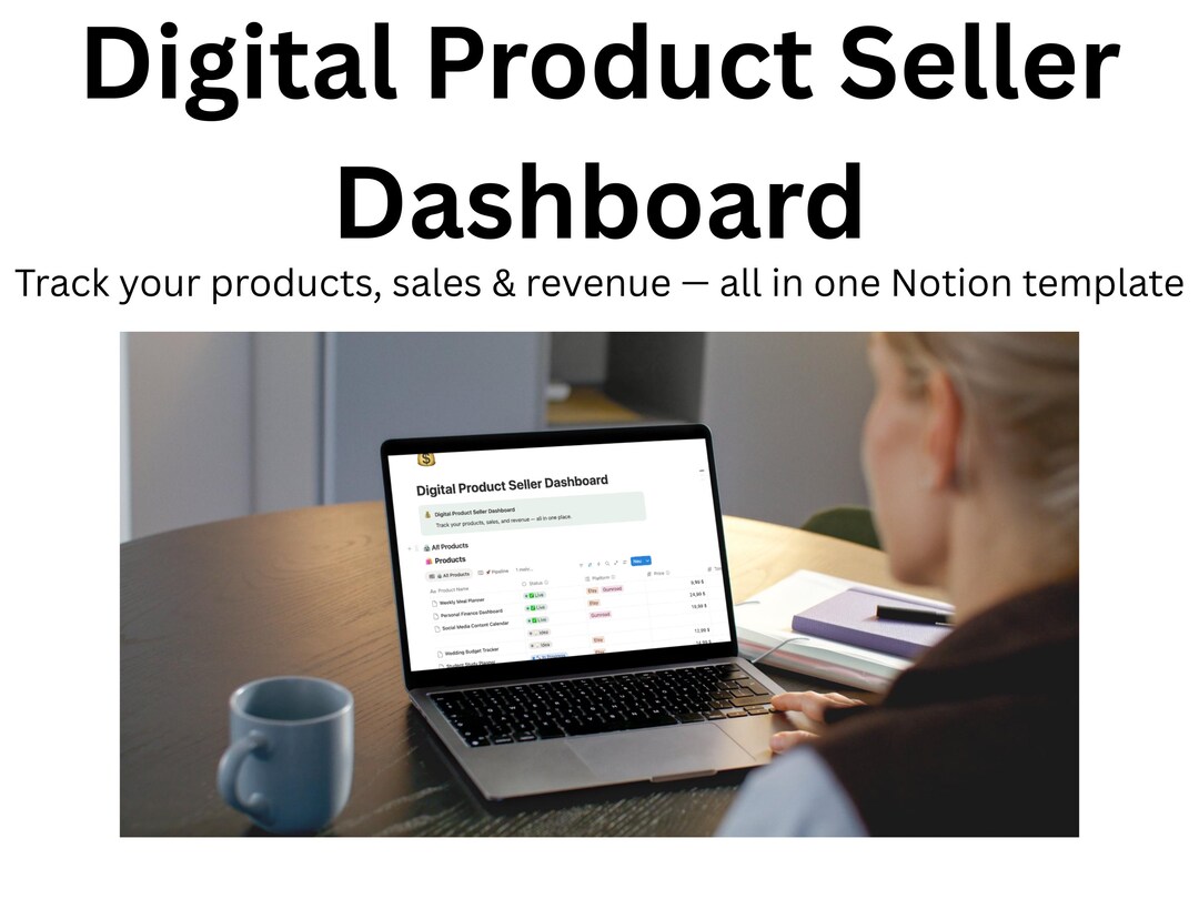 Digital Product Seller Dashboard | Notion Template for Creators | Sales ...
