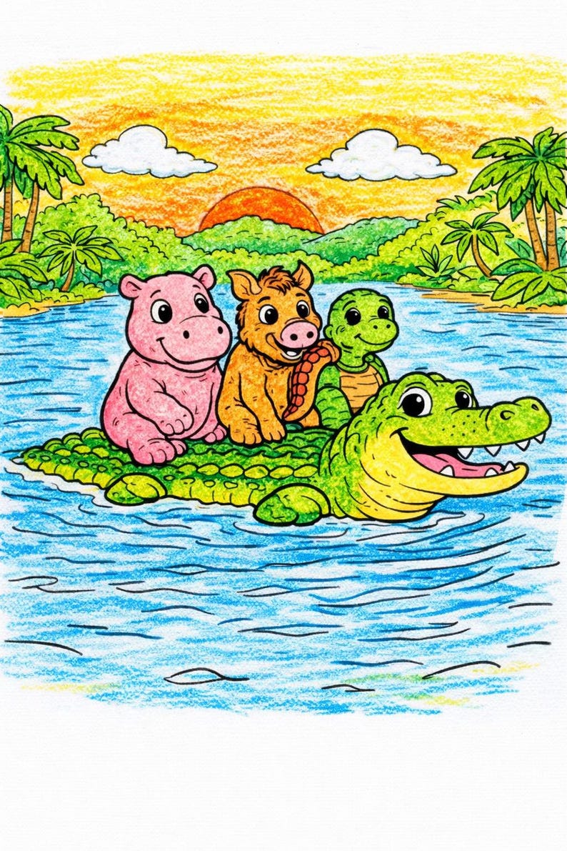 120 Jungle Safari Coloring Pages for Kids | Printable Animal Coloring ...