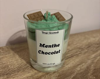 Bougie gourmande senteur menthe chocolat