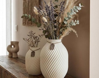 Minimalistische Vase „Alora“ | moderne Designvase bauchig | skandinavische Wohndeko | Vase für Trockenblumen