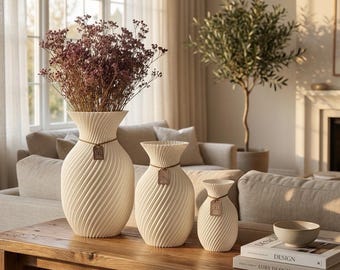 Moderne Vase minimalistisch | Blumenvase für Trockenblumen, frische Blumen & Pampasgras | Skandi Deko | Geschenk Einzug | Vase Altea