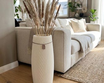 Moderne Vase XL | Bodenvase nur für Trockenblumen | minimalistische Design Vase Skandi Deko | Wohnzimmer Vase
