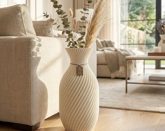 XL Vase modern groß | Bodenvase Pampasgras | große Vase Wohnzimmer Deko | minimalistische Vase | Trockenblumen Vase Skandi