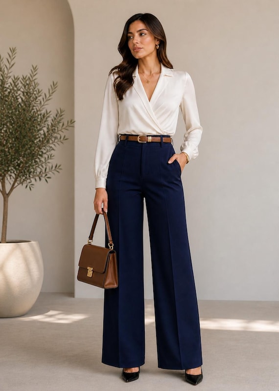 blue elegant dress pants