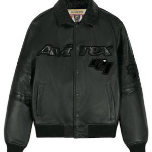 Chaqueta de cuero Avirex Legends. Chaqueta motera de estilo urbano Cowsoft auténtica, con logotipo de diseñador en la espalda. imagen 2