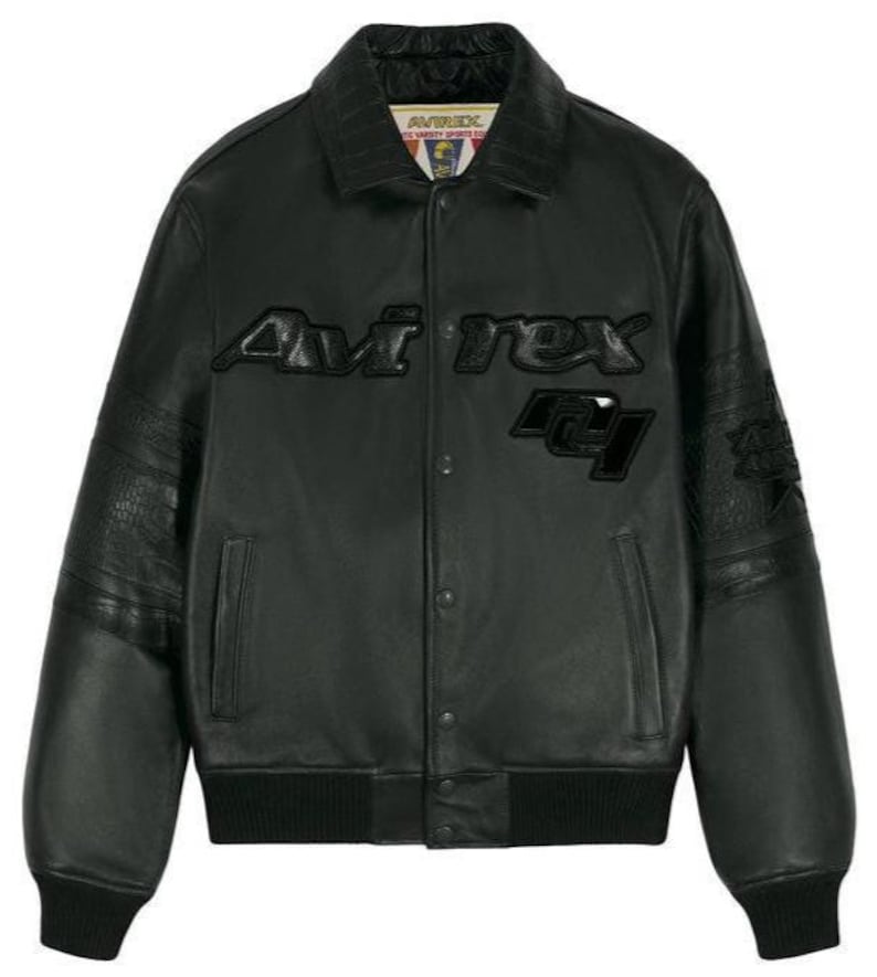 Chaqueta de cuero Avirex Legends. Chaqueta motera de estilo urbano Cowsoft auténtica, con logotipo de diseñador en la espalda. imagen 2