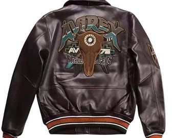 Chaqueta de cuero Avirex Buffalo Legends – Chaqueta bomber estilo motero vintage, estilo streetwear urbano.