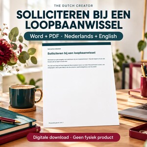 Solliciteren bij een loopbaanwissel | Word CV en brief NL EN | Career change application kit