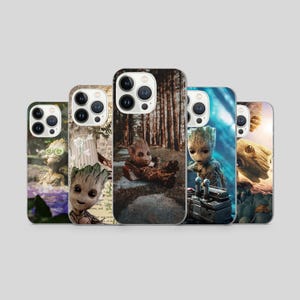 Funda para teléfono Baby Groot Marvel Tiny Hero para iPhone 17 Pro, 16, 15, 14, 13, 12, Samsung S26, S25, S24, S22, A16, A26, A56, Pixel 10, 9 Pro