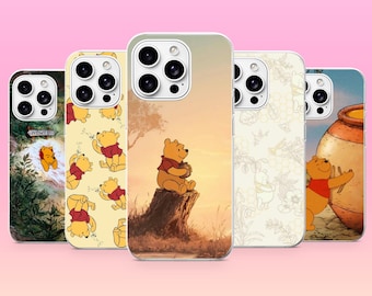Étui pour téléphone Winnie l'ourson, dessin animé mignon pour iPhone 17Pro, 16, 15, 14, 13, 12, Samsung S26, S25, S24, S22, A16, A26, A56, Pixel 10,9Pro