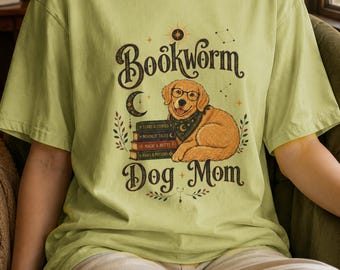Boekenwurm shirt hond moeder, hondenliefhebber lezing T-shirt, gezellig leesgrage cadeau