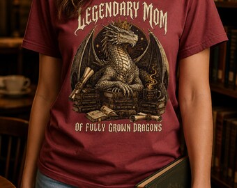 Legendarisch moedershirt, moedercadeau draken, fantasy-RPG moedershirt