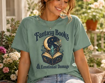 Comfort Colors Fantasy Reader-shirt, leesgrage T-shirt emotionele schade