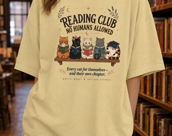 Shirt katten lezen boeken, leesclub katten-T-shirt, leesgrage cadeau